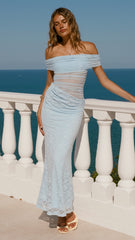 Tiarna Off The Shoulder Maxi Dress - Blue