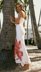 Brittani Strapless Maxi Dress - White/Red