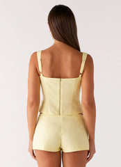 Coastline Mini Shorts - Yellow