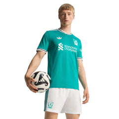 adidas Liverpool FC Authentic Dominik Szoboszlai Third Jersey w/ EPL + No Room For Racism Patches 25/26 (Sea Green)