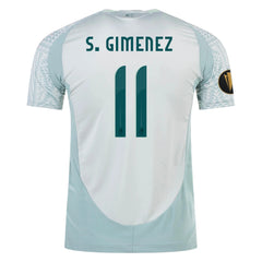 adidas Santi Gimenez Mexico Authentic Away Jersey 24/25 w/ Gold Cup 2025 Patches (Linen Green)