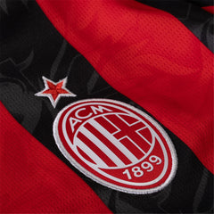Puma Rafa Leao Men's AC Milan Home Jersey w/ Champions League Patches 25/26 (Red/Black)