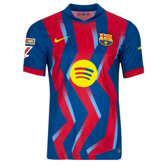 Nike Men's FC Barcelona Raphinha 4th Jersey 25/26 w/ La Liga Patches (Blue/Red/Yellow)