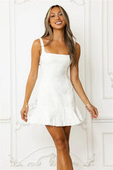 Majestic Masquerade Mini Dress White