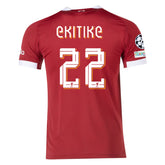 adidas Men's Liverpool Ekitike Home Jersey 25/26 w/ Champions League Patches (Strawberry Red)