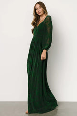 Mable Velvet Maxi Dress | Green