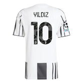 adidas Juventus Yildiz Home Jersey w/ Champions League Patches 25/26 (White/Black/Pink)