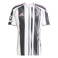 adidas Juventus Yildiz Home Jersey w/ Champions League Patches 25/26 (White/Black/Pink)