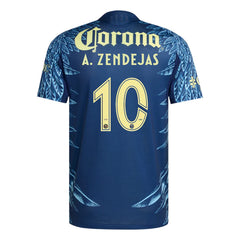 adidas A. Zendejas Men's Club América 25/26 Authentic Away Jersey (Blue)
