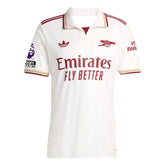 adidas Men's Arsenal FC Third Jersey 25/26 w/ NRFR + EPL Patches (White/Burgundy)