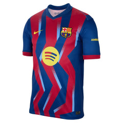 Nike Men's FC Barcelona Raphinha 4th Jersey 25/26 w/ La Liga Patches (Blue/Red/Yellow)