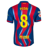 Nike Men's FC Barcelona Pedri 4th Jersey 25/26 w/ La Liga Patches (Blue/Red/Yellow)
