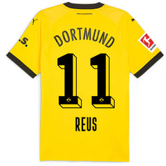 Puma Borussia Dortmund Authentic Marco Reus Home Jersey w/ Bundesliga Patch 23/24 (Cyber Yellow/Puma Black)