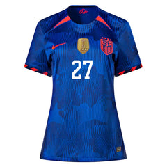 Nike Womens United States Naomi Girma 4 Star Away Jersey 23/24 w/ 2019 World Cup Champion Patch (Hyper Royal/Loyal Blue)