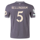 adidas Real Madrid Authentic Jude Bellingham Third Jersey w/ Champions League Patches 24/25 (Charcoal)