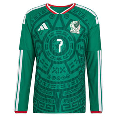 adidas Men's G. Mora Mexico Long-Sleeve Authentic Home Jersey 2026 (Bold Green)
