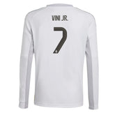 adidas Youth Real Madrid Vini Jr. Long Sleeve Home Jersey 25/26 (White)