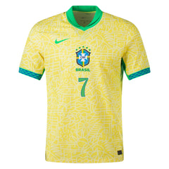 Nike Mens Brazil Vini Jr. Home Jersey 24/25 (Dynamic Yellow/Lemon Chiffon/Green Spark)