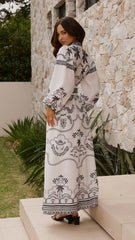 Xander Long Sleeve Maxi Dress - Black/White