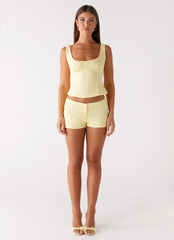 Coastline Mini Shorts - Yellow