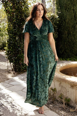 Leslie Velvet Maxi Dress | Pine