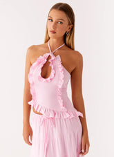 Mariella Linen Top - Pink