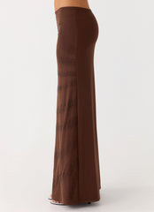 Sweet Sky Beaded Maxi Skirt - Chocolate