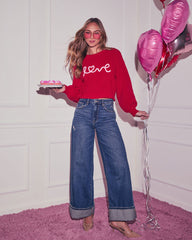 Love Script Graphic Sweater