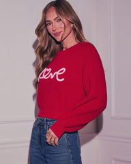 Love Script Graphic Sweater