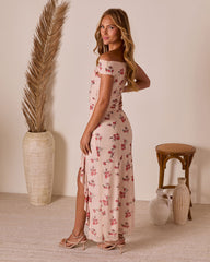 Gilded Love Floral Mesh Maxi Dress