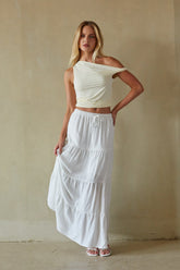 Fern Linen Tiered Maxi Skirt