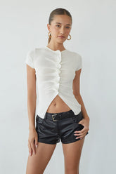 Kalena Draped Button Down Top