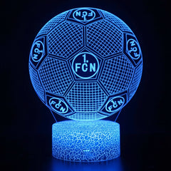 Football Team Logo Ball 3D Illusion LED Lamp – Multiple Variants