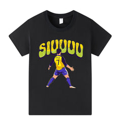 Kids’ Cristiano Ronaldo Siuuu Football T-Shirt – Multiple Variants