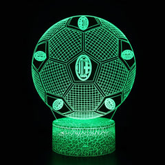 Football Team Logo Ball 3D Illusion LED Lamp – Multiple Variants