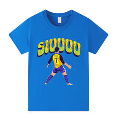 Kids’ Cristiano Ronaldo Siuuu Football T-Shirt – Multiple Variants