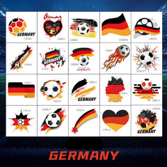 Germany Football Face Stickers & Temporary Tattoos – 20 Pack