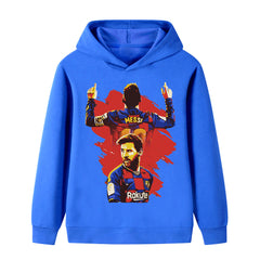 Lionel Messi Barcelona Style Kids’ Football Hoodie - Multiple Variants