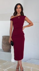 Lilah Midi Dress - Wine