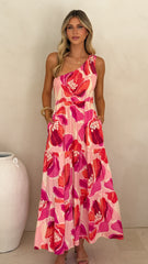 Jaci Midi Dress - Rosalie Print