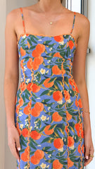 Carlia Midi Dress - Orange Print