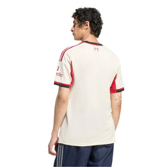 adidas Men's Liverpool Ryan Gravenberch Away Jersey w/ Champions League Patches 25/26 (Wonder White)