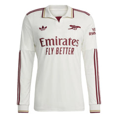 adidas Arsenal Third Long Sleeve Jersey 25/26 (White/Burgundy)