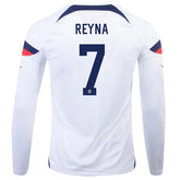 Nike United States Gio Reyna Home Long Sleeve Jersey 22/23 (White/Loyal Blue)