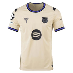 Nike Men's FC Barcelona Away Jersey 25/26 w/ Champions League Patches (Team Gold/Persion Violet/Black)