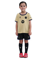 Nike Youth Kobe x FC Barcelona 25/26 Little Kids 3-Piece Away Kit (Team Gold/Persian Violet/Black)
