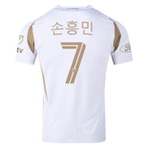 adidas Son Heung-min (Korean) LAFC Authentic Away Jersey w/ MLS + Apple + Ford Logo 25/26 (White/Gold)