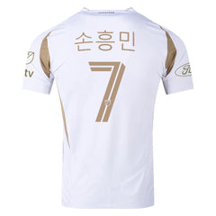 adidas Son Heung-min (Korean) LAFC Authentic Away Jersey w/ MLS + Apple + Ford Logo 25/26 (White/Gold)