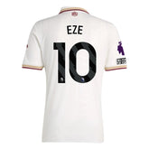 adidas Eze Men's Arsenal FC Third Jersey 25/26 w/ NRFR + EPL Patches (White/Burgundy)