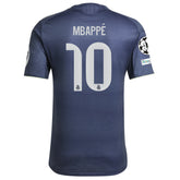 adidas Kylian Mbappe Real Madrid Authentic Away Jersey 25/26 w/ Champions League Patches (Legend Ink)